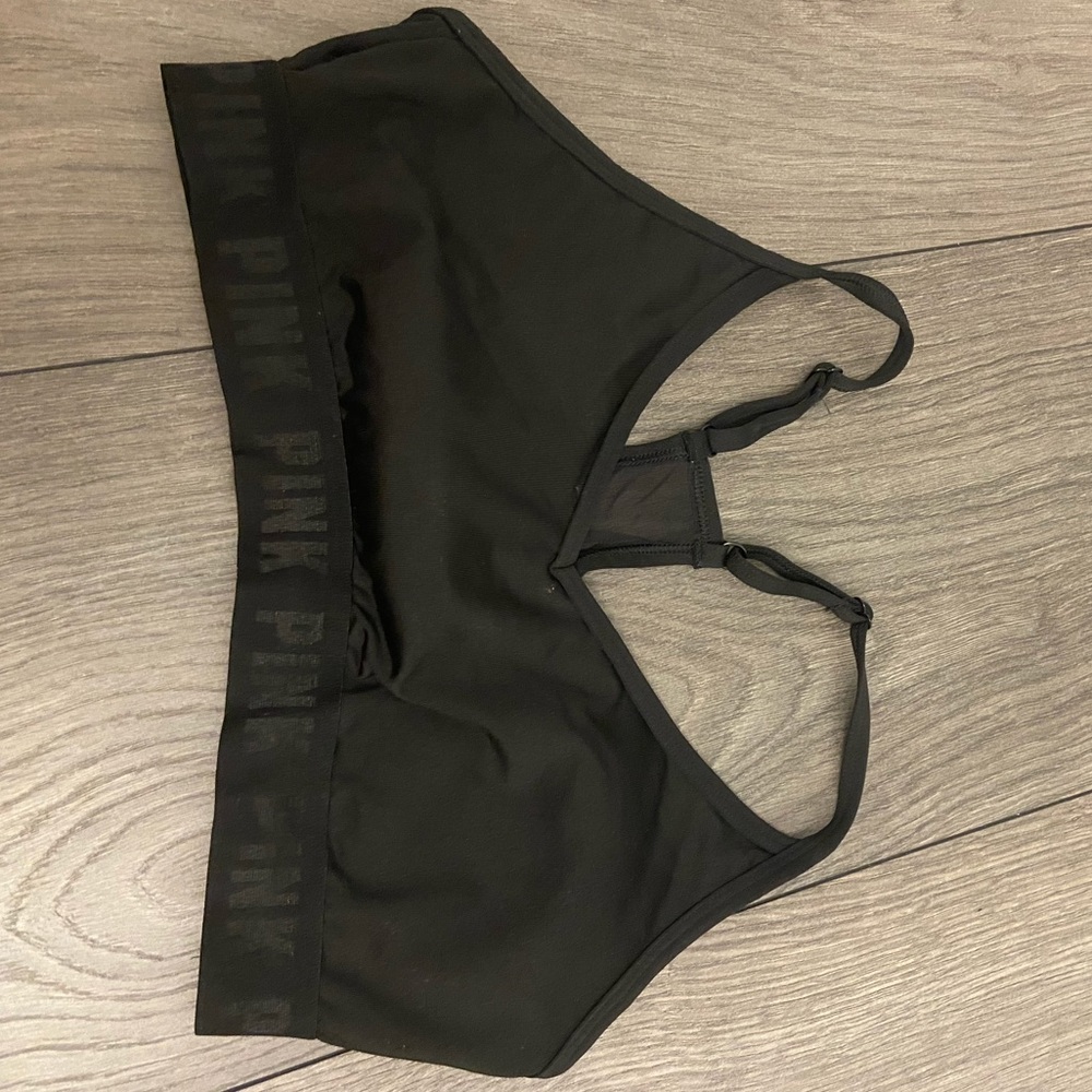 Black Victoria’s Secret pink sports bra